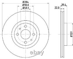 2x brake disc for Fiat Tipo Coupe Multipla/Van Punto Alfa Romeo 145/146