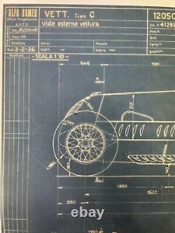 Alfa Romeo TIPO C 12 Cylinder 1936 Factory Blueprint