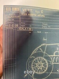 Alfa Romeo TIPO C 12 Cylinder 1936 Factory Blueprint