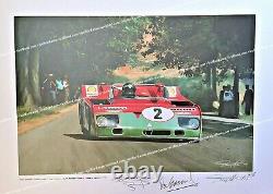 Alfa Romeo Tipo 33 Elford/van Lennep Targa Florio 1972 Art print Signed by BOTH