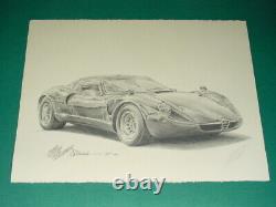 Alfa Romeo Tipo 33 Stradale, Original Graphite & Charcoal Andrew Benica Art