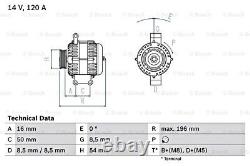 BOSCH Alternator For ABARTH Punto ALFA ROMEO FIAT JEEP LANCIA 07-20 0986083180