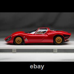 DMH 143 Scale Alfa Romeo Tipo 33 Stradale Rosso Corsa Car Model Golden Wheels