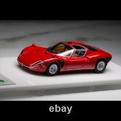 DMH 143 Scale Alfa Romeo Tipo 33 Stradale Rosso Corsa Car Model Silver Wheels