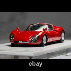 DMH 143 Scale Alfa Romeo Tipo 33 Stradale Rosso Corsa Car Model Silver Wheels