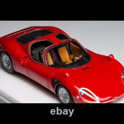 DMH 143 Scale Alfa Romeo Tipo 33 Stradale Rosso Corsa Car Model Silver Wheels