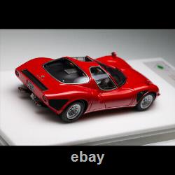 DMH 143 Scale Alfa Romeo Tipo 33 Stradale Rosso Corsa Car Model Silver Wheels