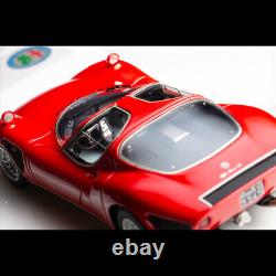 DMH 143 Scale Alfa Romeo Tipo 33 Stradale Rosso Corsa Car Model Silver Wheels