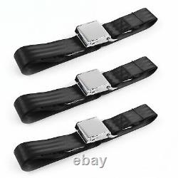 Dodge D Truck 1966-1971 Airplane 2pt Black Lap Bench Seat Belt Kit 3 Belts