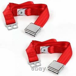 Early Cars 1900 1927 Airplane 2pt Red Lap Bucket Seatbelt Kit 2 Belts