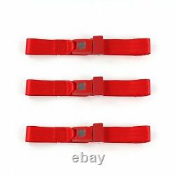 Early Cars 1900 1927 Standard 2pt Red Lap Bench Seatbelt Kit 3 Belts hot