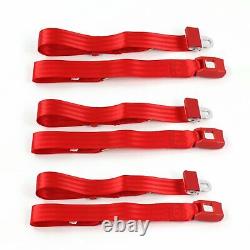 Early Cars 1900 1927 Standard 2pt Red Lap Bench Seatbelt Kit 3 Belts hot