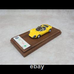 New DMH 164 Alfa Romeo Tipo 33 Stradale Limited Car Model Yellow With Wooden Base