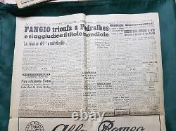 Rare Corriere Sport 1951 newspaper Alfa Romeo Fangio Ferrari Ascari Gonzales 375