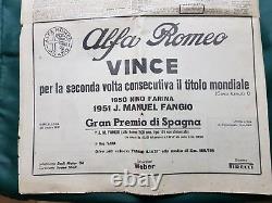 Rare Corriere Sport 1951 newspaper Alfa Romeo Fangio Ferrari Ascari Gonzales 375