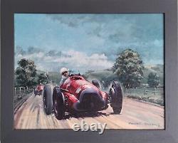 Steele, Fangio Farina Alfa Tipo 159, Grand Prix Fine Antique Signed Oil Painting