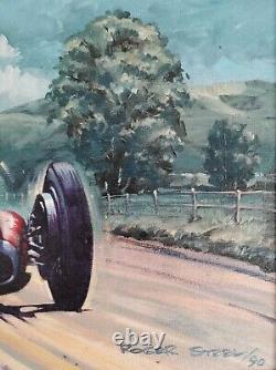 Steele, Fangio Farina Alfa Tipo 159, Grand Prix Fine Antique Signed Oil Painting