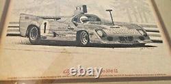 Vintage Alfa Romeo Tipo 33 tt 12 Pen & Ink Lithograph By Cohn Barnes Jr 1975