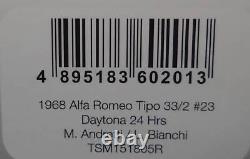 1/18 Tsm Alfa Romeo Tipo 33/2 23 Daytona 24Hrs M. Andretti/L. Bianchi True Scale <br/> <br/> 1/18 Tsm Alfa Romeo Tipo 33/2 23 Daytona 24Hrs M. Andretti/L. Bianchi Échelle Réelle