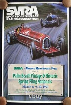 1991 Affiche Nationale Scva Palm Beach Alfa Romeo Tipo B Bugatti Type 35