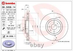 2 DISQUES DE FREIN 09.5058.11 POUR FIAT MULTIPLA/VAN PUNTO COUPE TIPO ALFA ROMEO