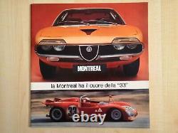 Alfa Romeo Montréal E 33/2 Tipo 2 Cartella Stampa Brochure Très Rare