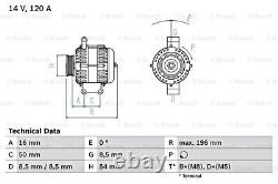 Alternateur BOSCH pour ABARTH Punto ALFA ROMEO FIAT JEEP LANCIA 07-20 0986083180