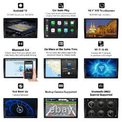 Cam+10.1 2 Din Android 10 Car Radio Bluetooth Stereo Touch Mp5 Unité De Tête De Lecteur