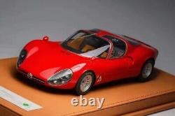 DMH 118 Échelle Alfa Romeo Tipo 33 Stradale Rosso Corsa Modèle de Voiture Roues Argentées