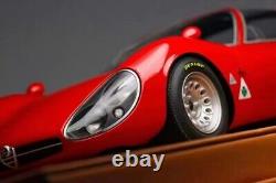 DMH 118 Échelle Alfa Romeo Tipo 33 Stradale Rosso Corsa Modèle de Voiture Roues Argentées