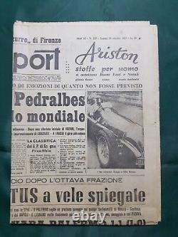 Journal sportif Rare Corriere Sport 1951 Alfa Romeo Fangio Ferrari Ascari Gonzales 375