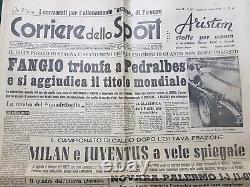 Journal sportif Rare Corriere Sport 1951 Alfa Romeo Fangio Ferrari Ascari Gonzales 375