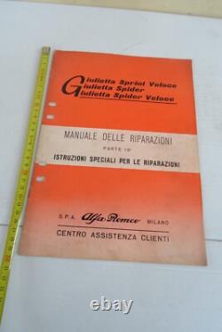 Manuel de réparation Giulietta Spider Veloce Spider Sprint Veloce Alfa Romeo