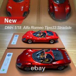 Nouveau Dmh 118 Échelle Alfa Romeo Tipo 33 Stradale Metal Red Modèle De Voiture En Résine Limitée